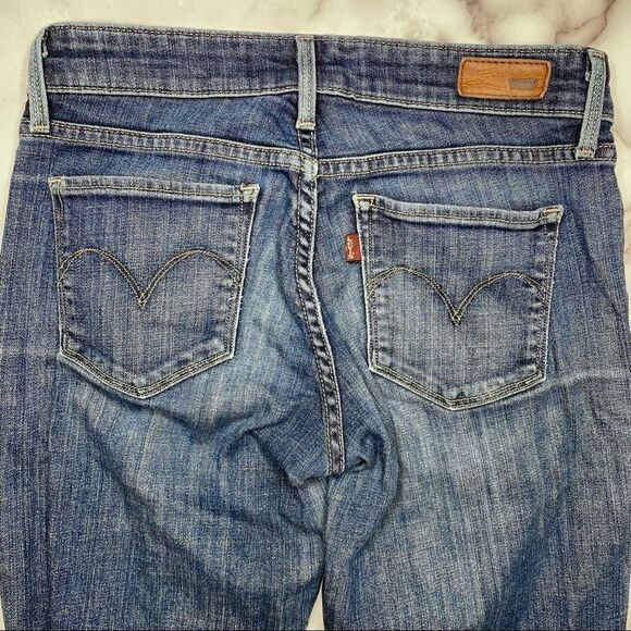 LEVI’S Demi Curve Modern Rise Distressed Blue Denim Skinny Jeans - Size 25 - Picture 4 of 9